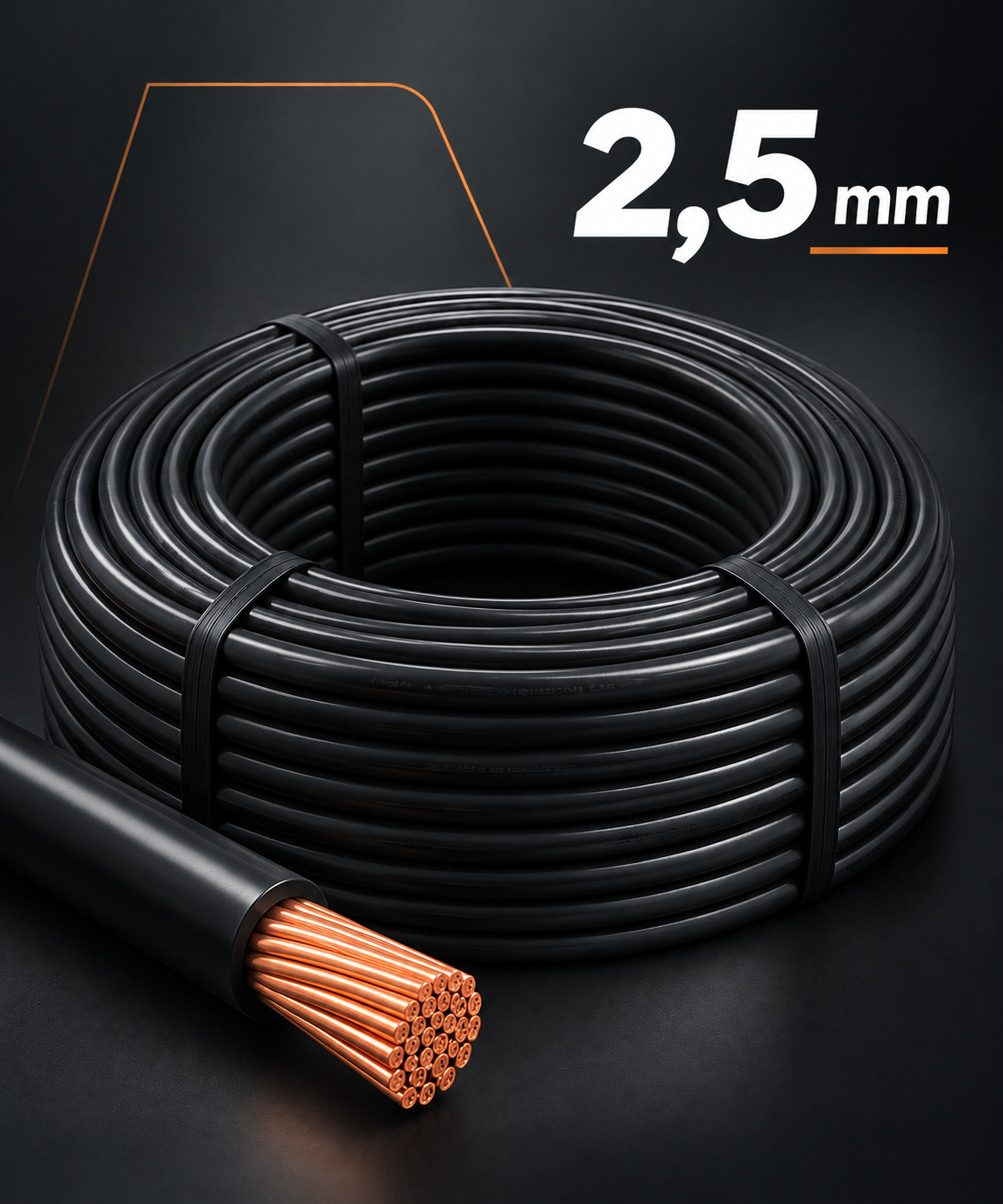 Cabo Flexível 2,5mm Preto