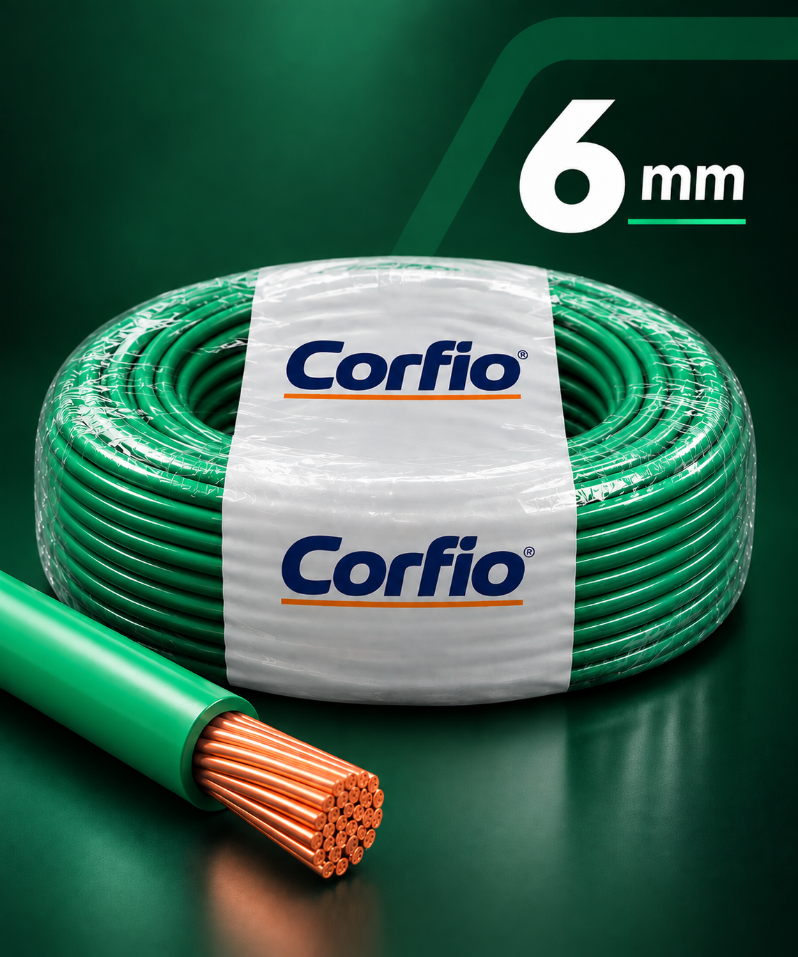 Cabo Flexível 6mm Verde