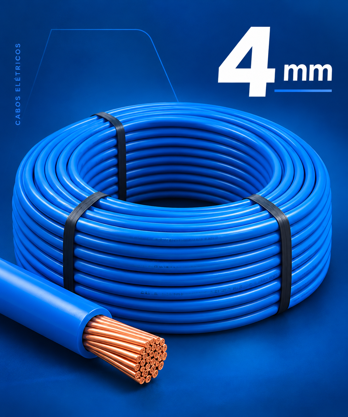 Cabo Flexível 4mm Azul